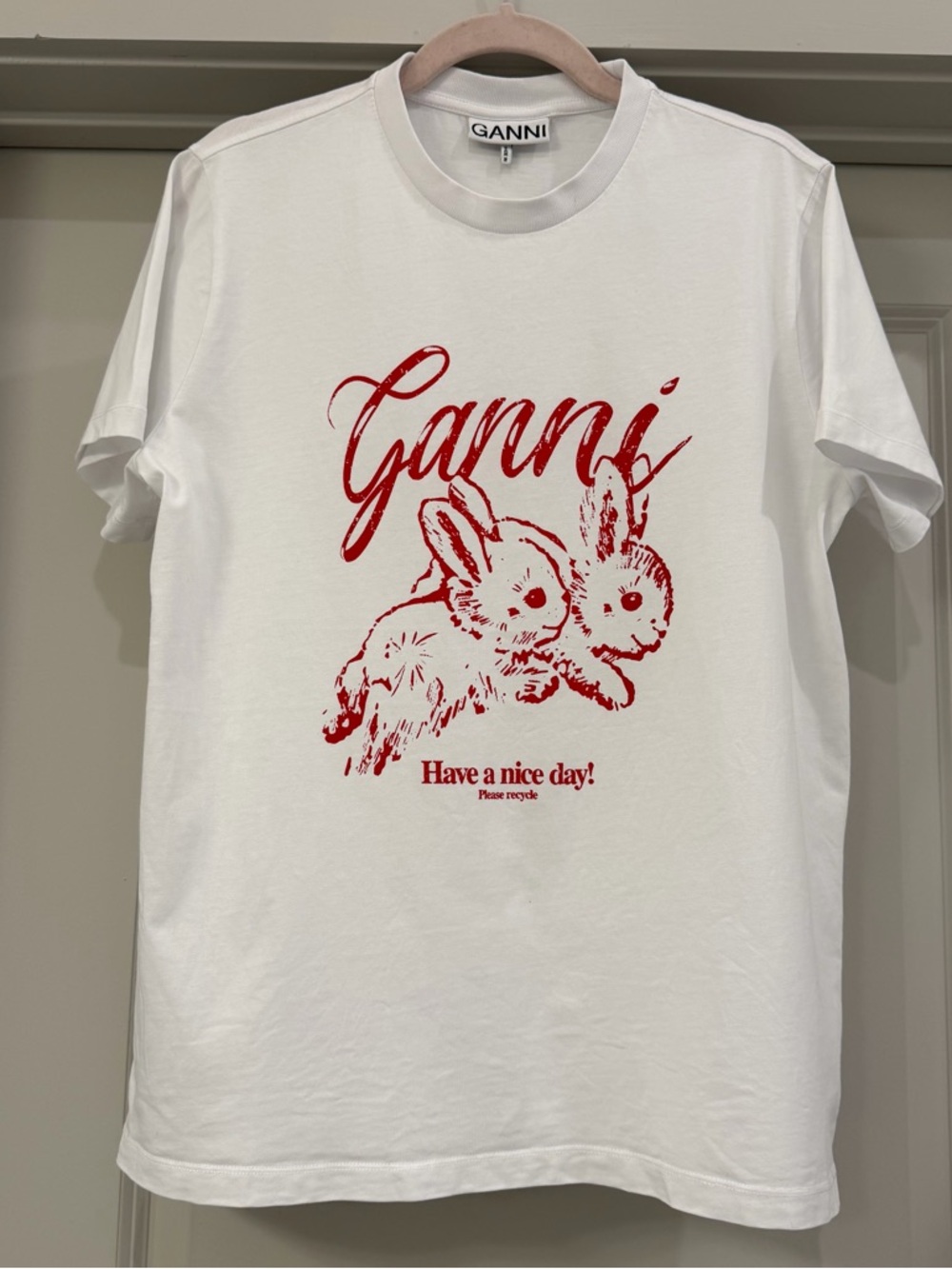 GANNI Women's
Bunnies relaxed t-shirt in Bright White
